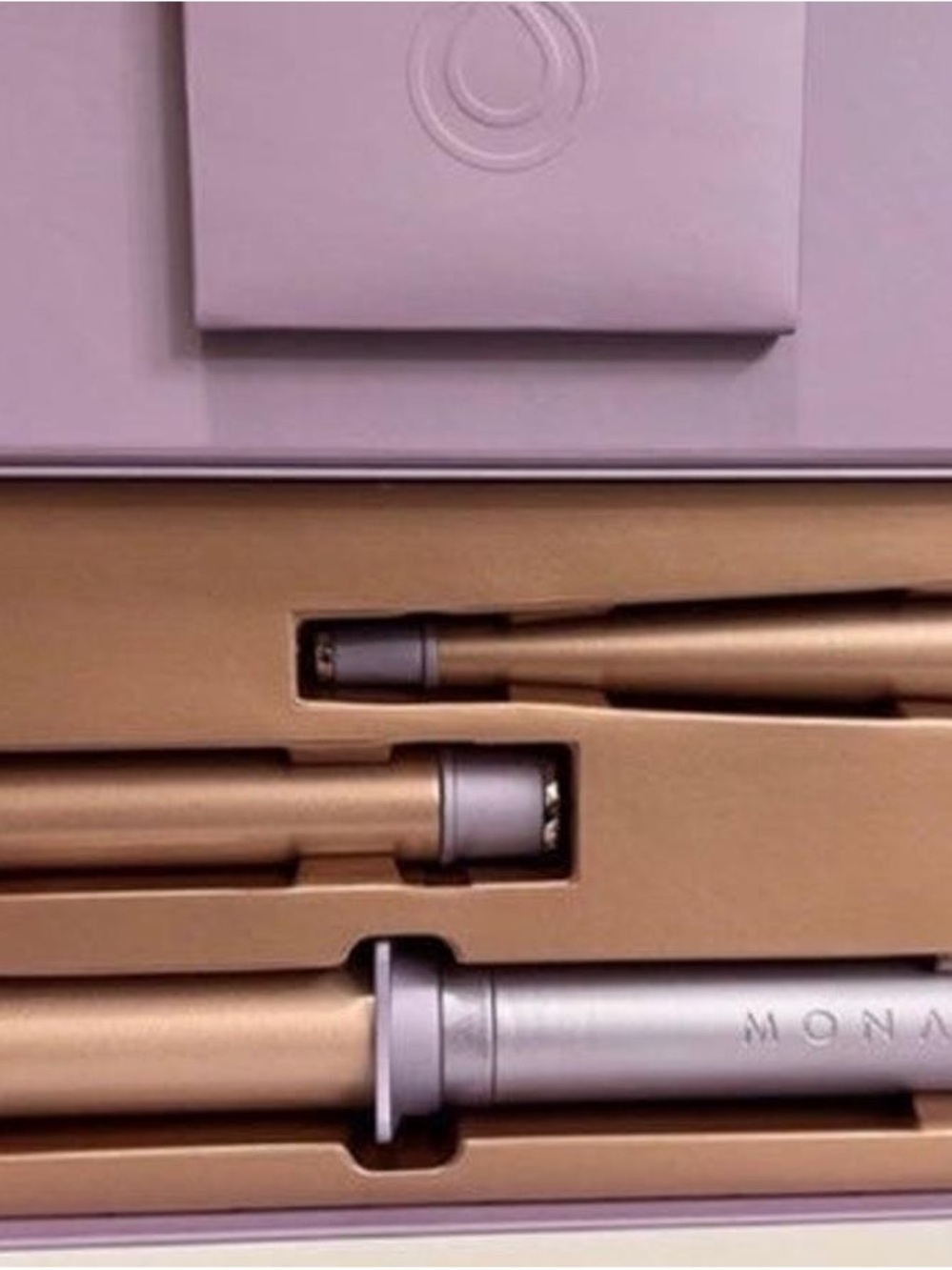 MONAT Gold and Silver Interchangeable Curling Wand Set - Women Hair Tools